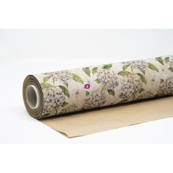 Csomagolópapír vízálló hortenzia mintás papír 750mmx25m lila