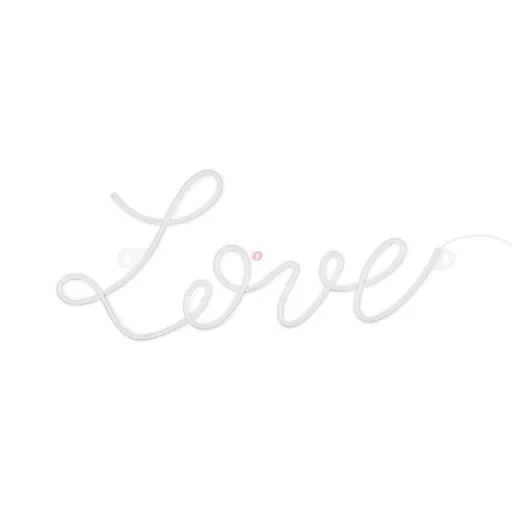 Világító LOVE felirat LED hálózati adapterrel, műanyag 61x27,4cm fehér
