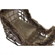   XL 3 részes luxury Rénszarvas figura szánnal 30X60X34 cm, rattan, fém