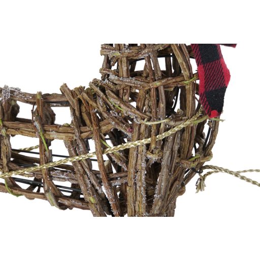 XL 3 részes luxury Rénszarvas figura szánnal 30X60X34 cm, rattan, fém