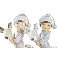   Luxury Vintage Karácsonyi gyerek figura szarvassl, állatokal  álló, 12 cm