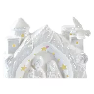 Luxury Világító Betlehem jelenet kerámia, 18 cm, fehér