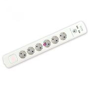 HOME Túlfeszültség védett elosztó, 6 aljzat, USB