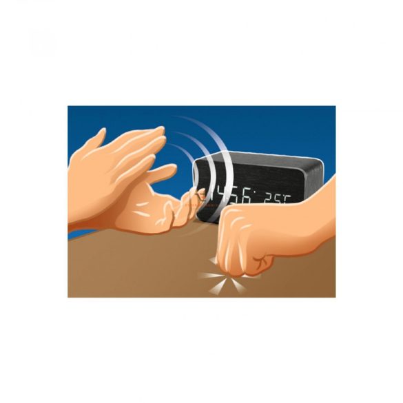 Home Digitális, LED ébresztőóra, fekete fa OC 04