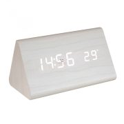 Home Digitális, LED ébresztőóra, fehér, fa OC 07