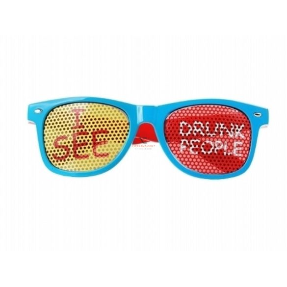 Party szeüveg - "i see drunk people" műanyag türkiz