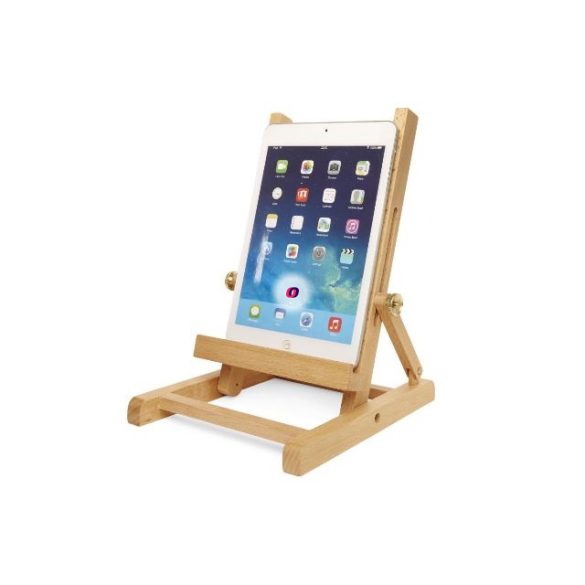Tablettartó fából, festőállvány formájú