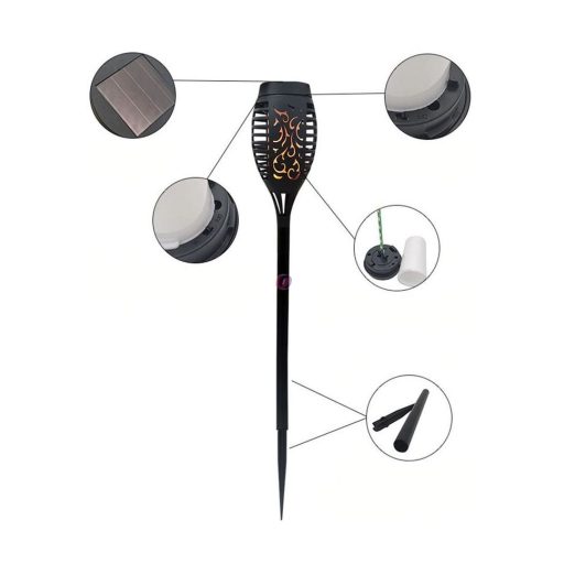 Lánghatású napelemes fákyla lámpa 51 cm 12 LED