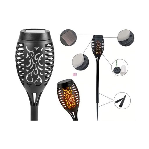 Lánghatású napelemes fákyla lámpa 51 cm 12 LED