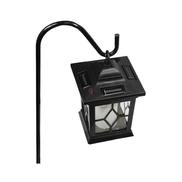 Vintage Napelemes lámpás leszúrható LED 70 cm kandeláber fekete