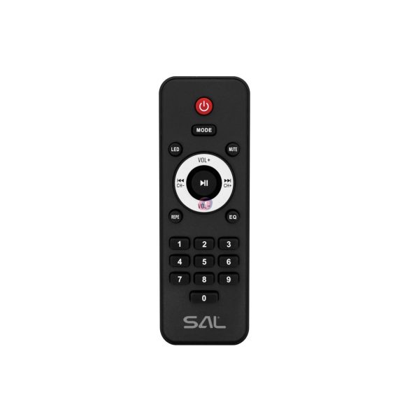 160W Party hangdoboz, beépített akkumulátor és LED fény, Bluetooth, USB/microSD zenelejátszás, gitár és mikrofon bemenetek, 2-utas, 3 hangszóró SAL PAR2400BT 
