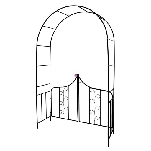 DECOnline Kerti kapu rózsafuttató állvánnyal fém 138 x 40 x 240 cm