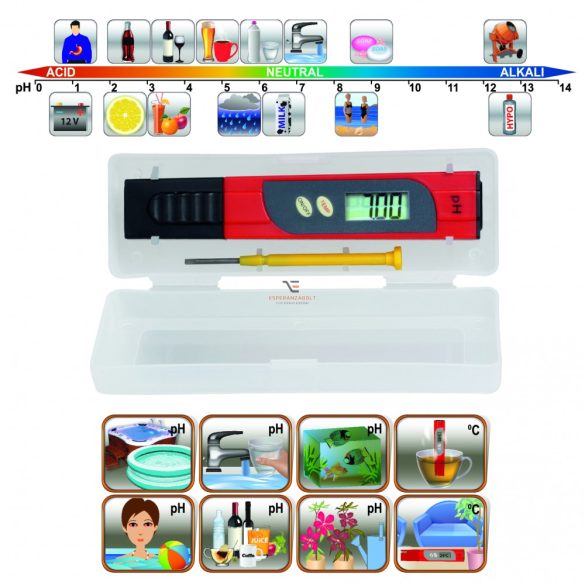 Medence ph teszter és hőmérő digitális vízelemző PHT 01