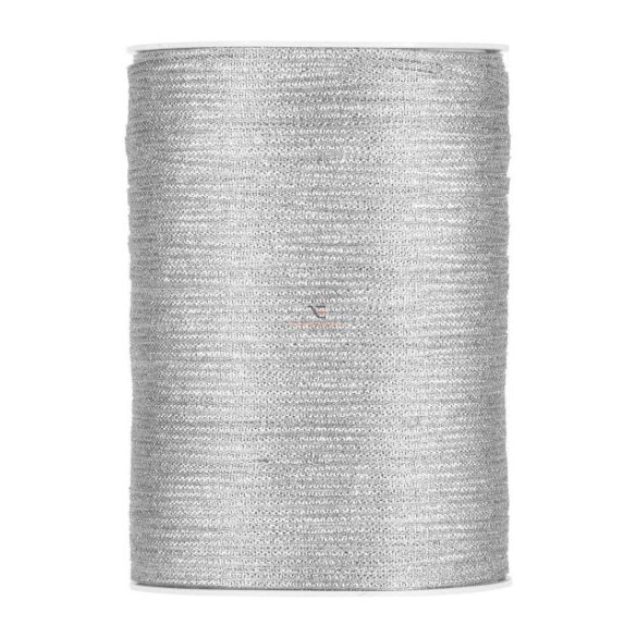 Karácsonyi mintás Szalag ezüst csillogós textil 3mmx500m