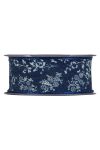 Szalag farmer virágos textil 40mmx15m kék