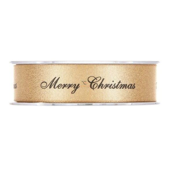 Karácsonyi mintás Szalag "Boldog Karácsonyt" felirattal 25cmx25m arany