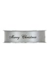 Szalag "Boldog Karácsonyt" felirattal 25cmx25m ezüst karácsonyi szalag