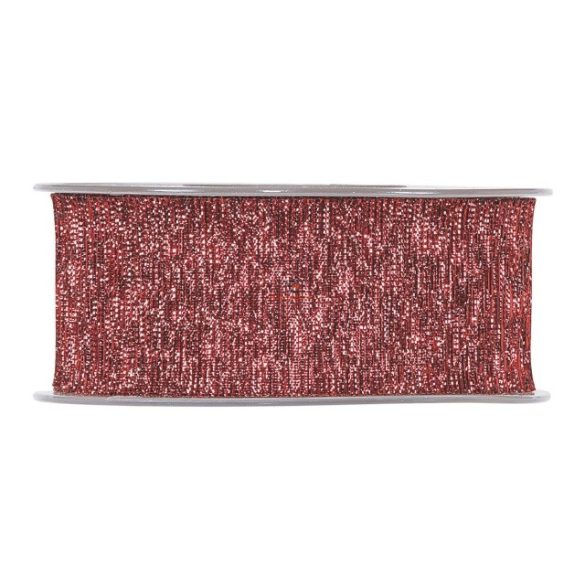 Szalag textil 40mmx15m piros fényes dekorációs kiegészítő