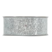   Szalag textil 40mmx15m ezüst fényes dekorációs kiegészítő