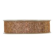   Szalag textil 25mmx15m bronz fényes dekorációs kiegészítő