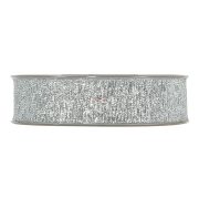   Szalag textil 25mmx15m ezüst fényes dekorációs kiegészítő