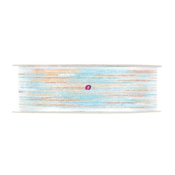 Szalag csíkos textil 25mmx15m kék, fehér, barna