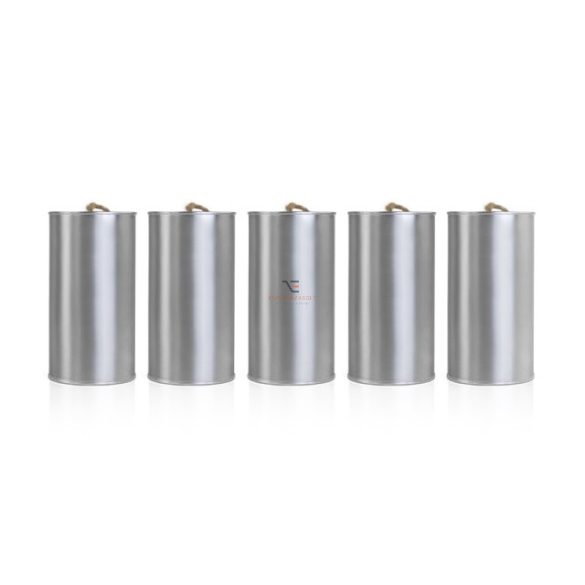 Konzervdoboz fém 14x7cm ezüst 5 db-os szett