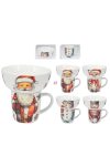 Karácsonyi reggelző szett. Tál + Bögre, porcelán, 2 db-os szett, 4 féle választható kivitel