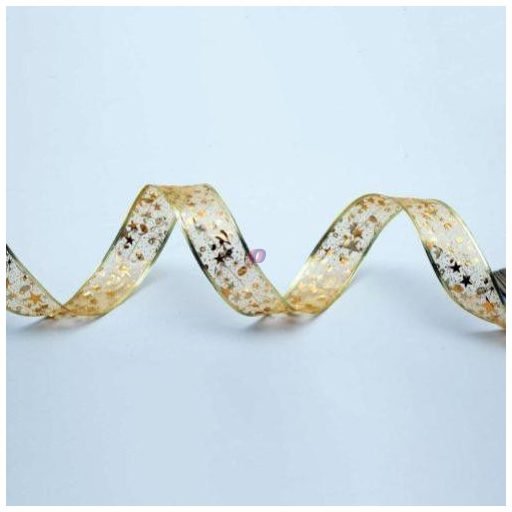 Karácsonyi szalag led világítással, arany 15m, elemes, 150 LED, időzítő