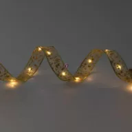   Karácsonyi szalag led világítással, arany 15m, elemes, 150 LED, időzítő