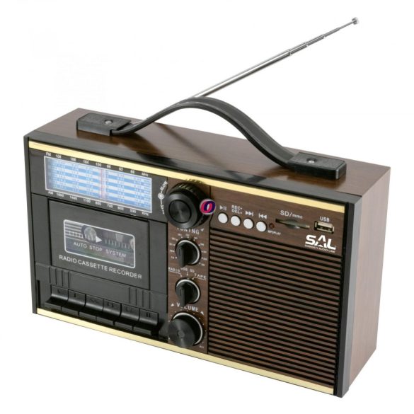 SAL Retro kazettás rádió, MP3, 11 sávos