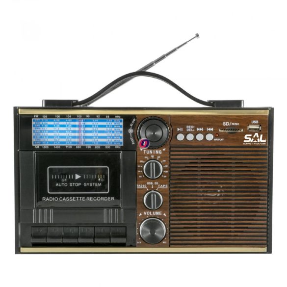 SAL Retro kazettás rádió, MP3, 11 sávos