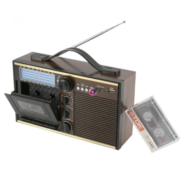 SAL Retro kazettás rádió, MP3, 11 sávos