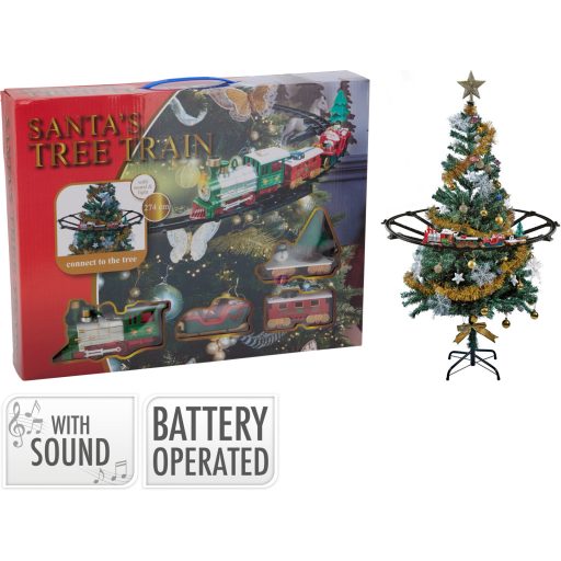 Karácsonyfára rögzíthető vonat szett 23 részes játék vasút 270 cm sínpálya