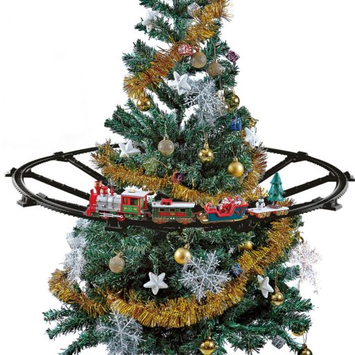 Karácsonyfára rögzíthető vonat szett 23 részes játék vasút 270 cm sínpálya
