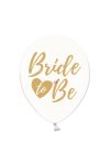 Lufi Bride to be felirattal 30cm áttetsző-arany 6-db-os szett