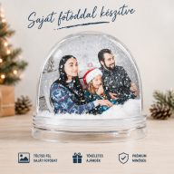 Egyedi fényképes hógömb 10 cm személyre szabott