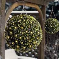   Óriás buxus gömb napelemes világítással 47 cm 100 LED IP44