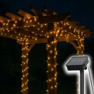 100 LED Napelemes fényfüzér melegfehér 7 m