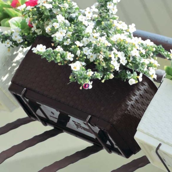 Kültéri rattan hatású balkonláda barna 49 cm Ratolla