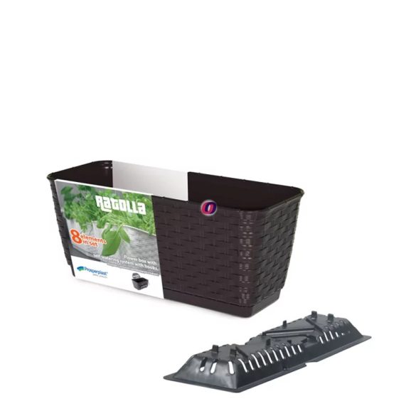 Kültéri rattan hatású balkonláda barna 49 cm Ratolla