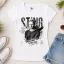 Női, férfi póló "STING" mintás - fehér színben