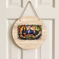 Tisza Trió 2026-  ajtódísz 30 cm, fa, akasztható