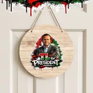 Toroczkai for President-  ajtódísz 30 cm, fa, akasztható