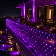   Őszi fényháló, lila, 2,1x1,3 m  kültéri, hálózati, 105 LED, 8 funkció