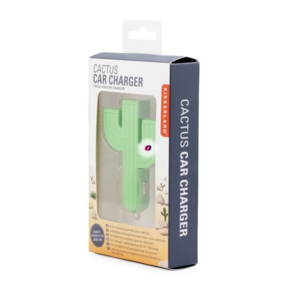 Kaktusz alakú autós töltő, 3 USB csatlakozóval