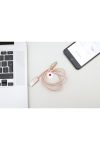 Micro USB és iPhone kábel egyben, USB csatlakozóval, 1 méter, rózsaszín
