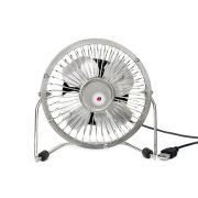 Asztali ventilátor, USB csatlakozóval, ezüst