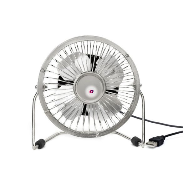 Asztali ventilátor, USB csatlakozóval, ezüst