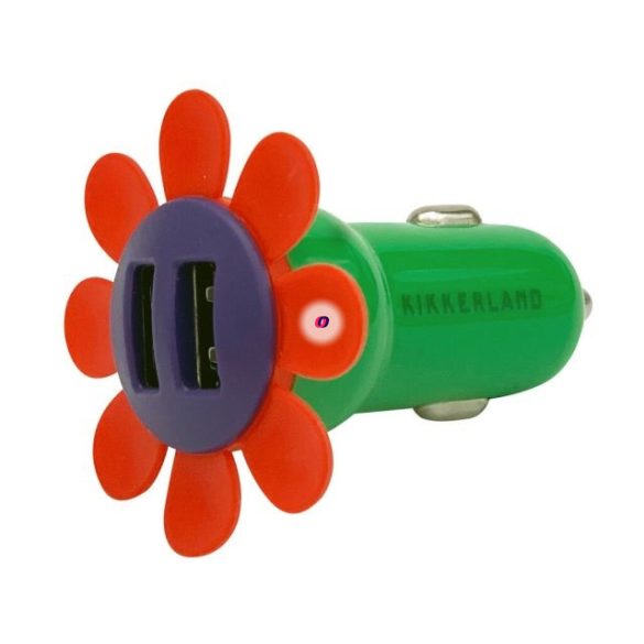 Virág formájú autós töltő, 2 USB csatlakozóval